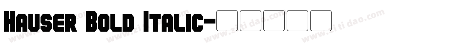 Hauser Bold Italic字体转换